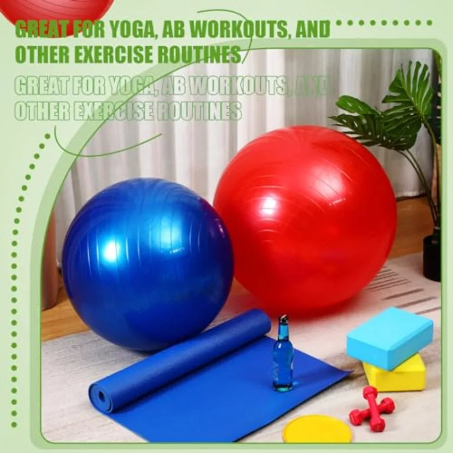 YAO HUI HUANG Yoga Exercise Ball Set Anti Burst Pilates