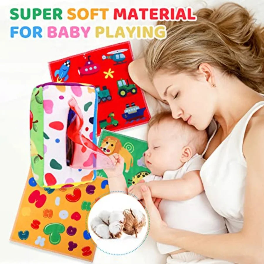 Montessori Tissue Box Toy For Babies 6-12 Months Crinkle Sensory