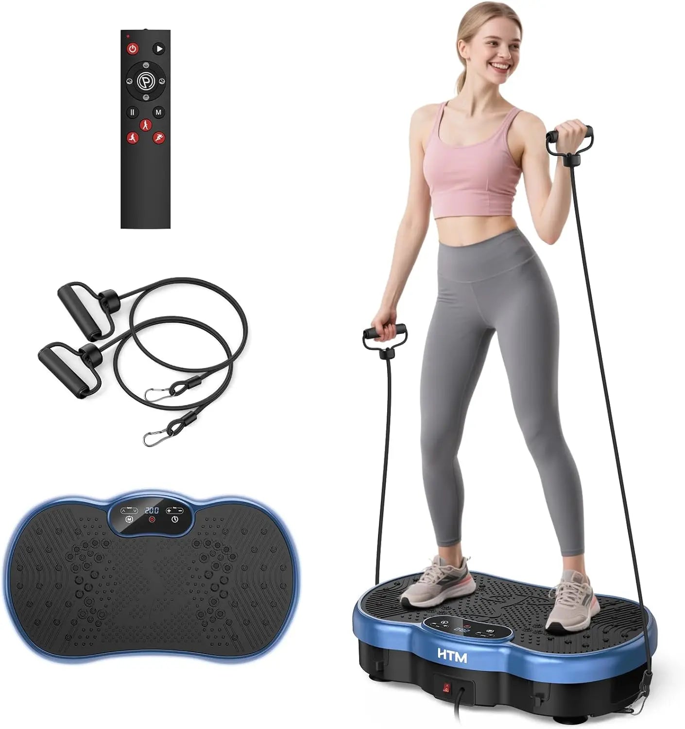 Fitness Vibration Plate Exercise Machine Calorie Tracking 120 Speed Levels