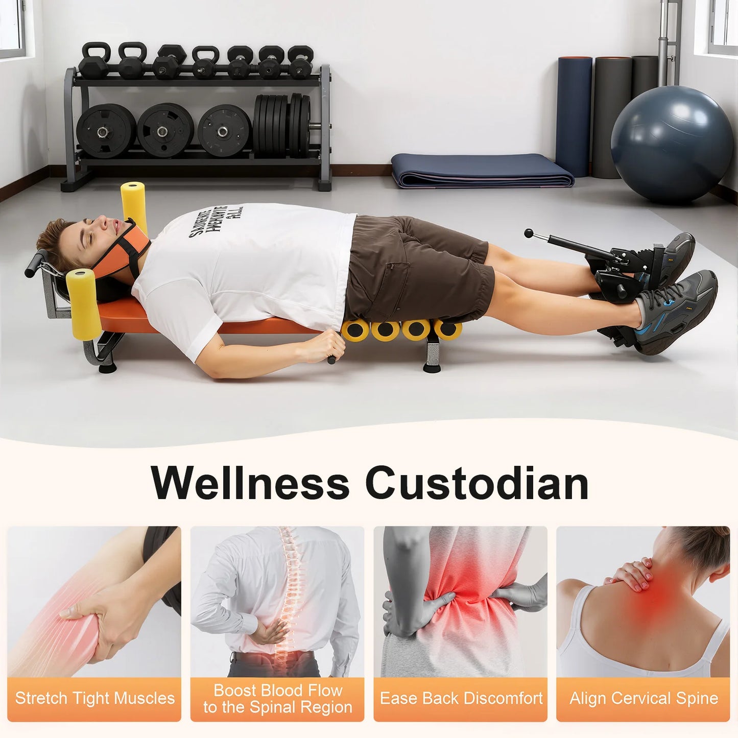 Adjustable Back Stretch Bench for Neck and Spinal Pain Relief