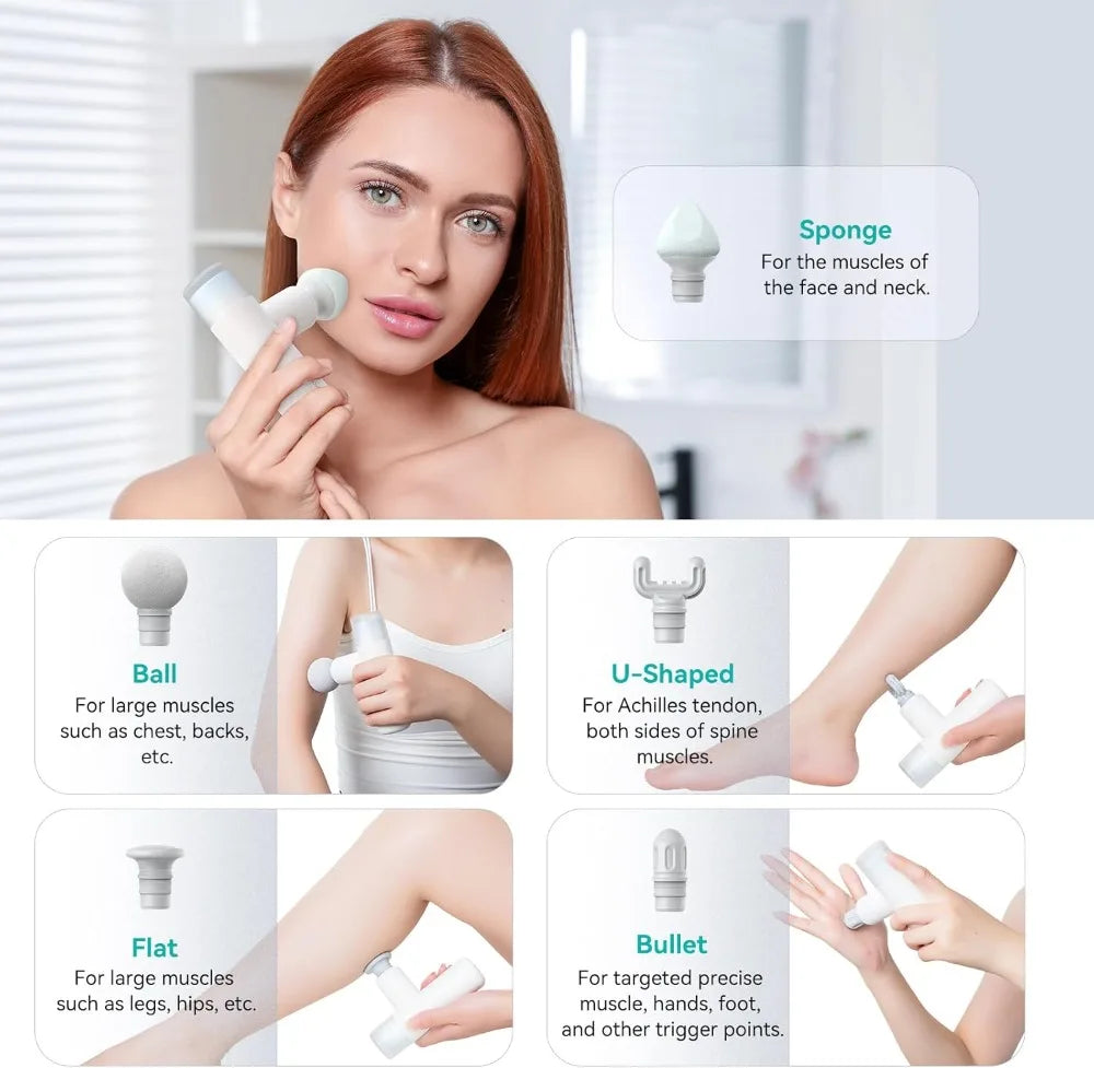 Mini Massage Gun For Pain Relief With Facial Mode 7mm