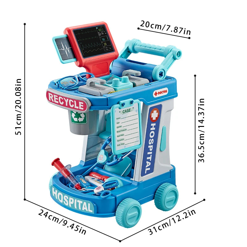 Jovow Children's Doctor Toy Set With Luggage Rolling Case