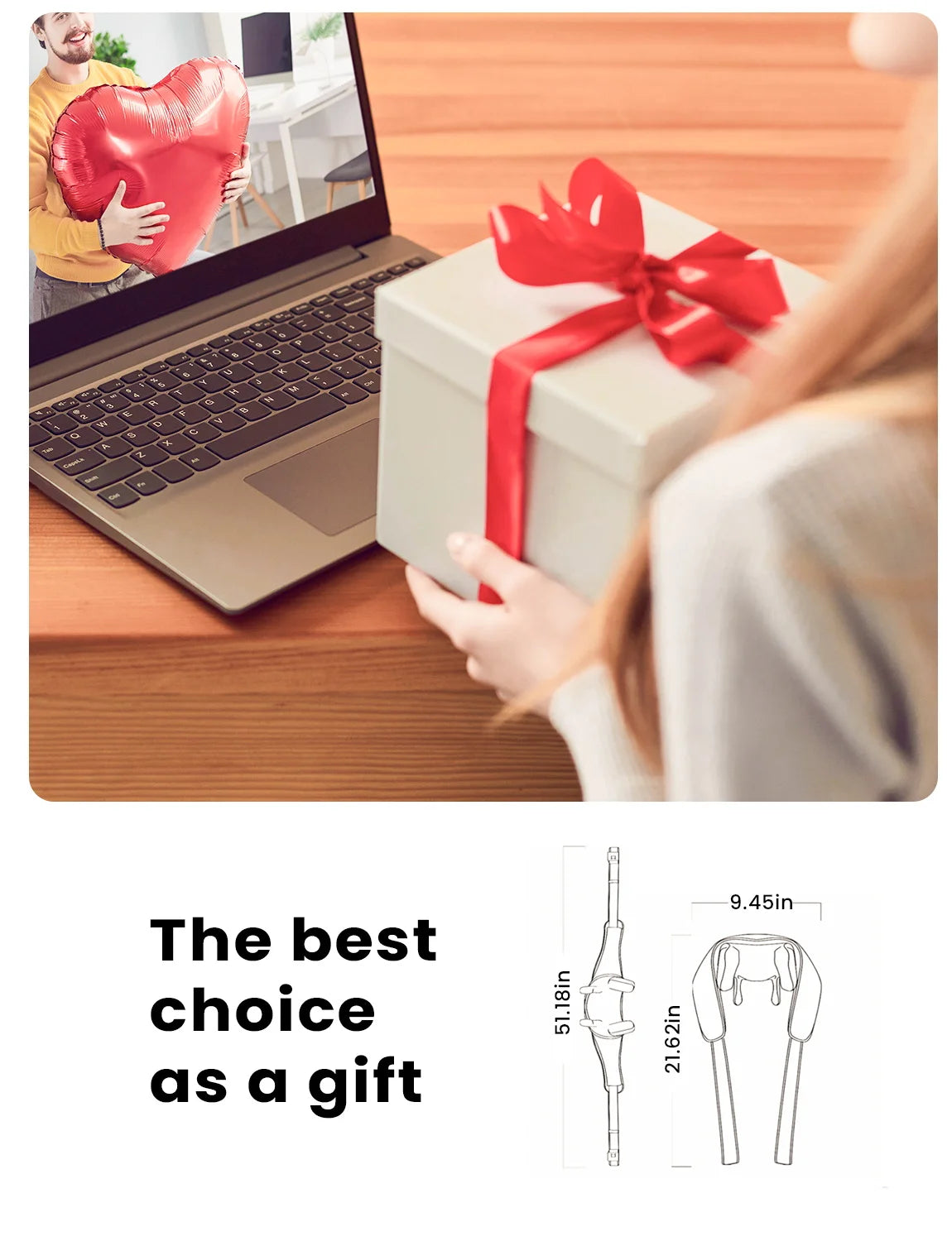 MASGREE Cordless Neck And Back Massager With Heat And Shiatsu