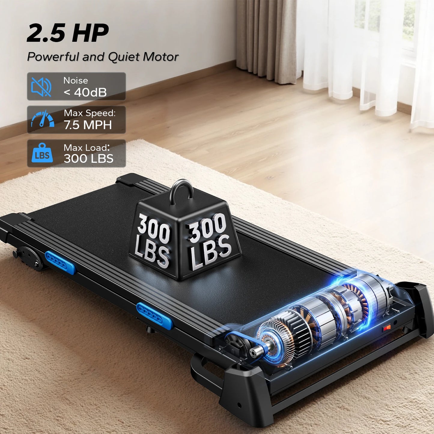 MERACH T12 Foldable Treadmill with Incline, Quiet Performance