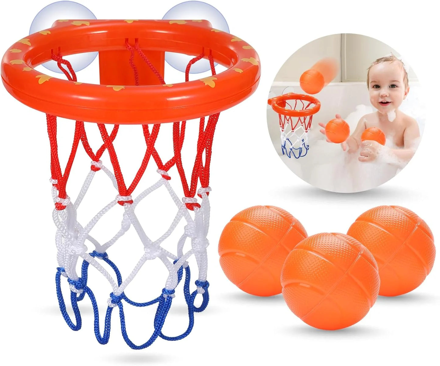 Bathtub Basketball Hoop For Kids Bath Toy With Suction Cups