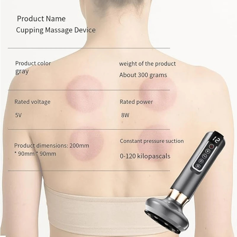 Full Body Cupping, Scraping and Massaging Device With USB Power
