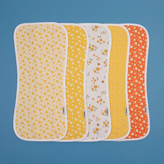 Muslin Baby Burp Cloths 5 Pack Newborns 100 Percent Cotton