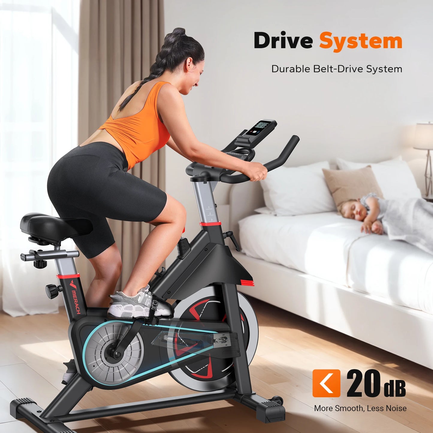 MERACH S38 Indoor Exercise Bike With Magnetic Resistance