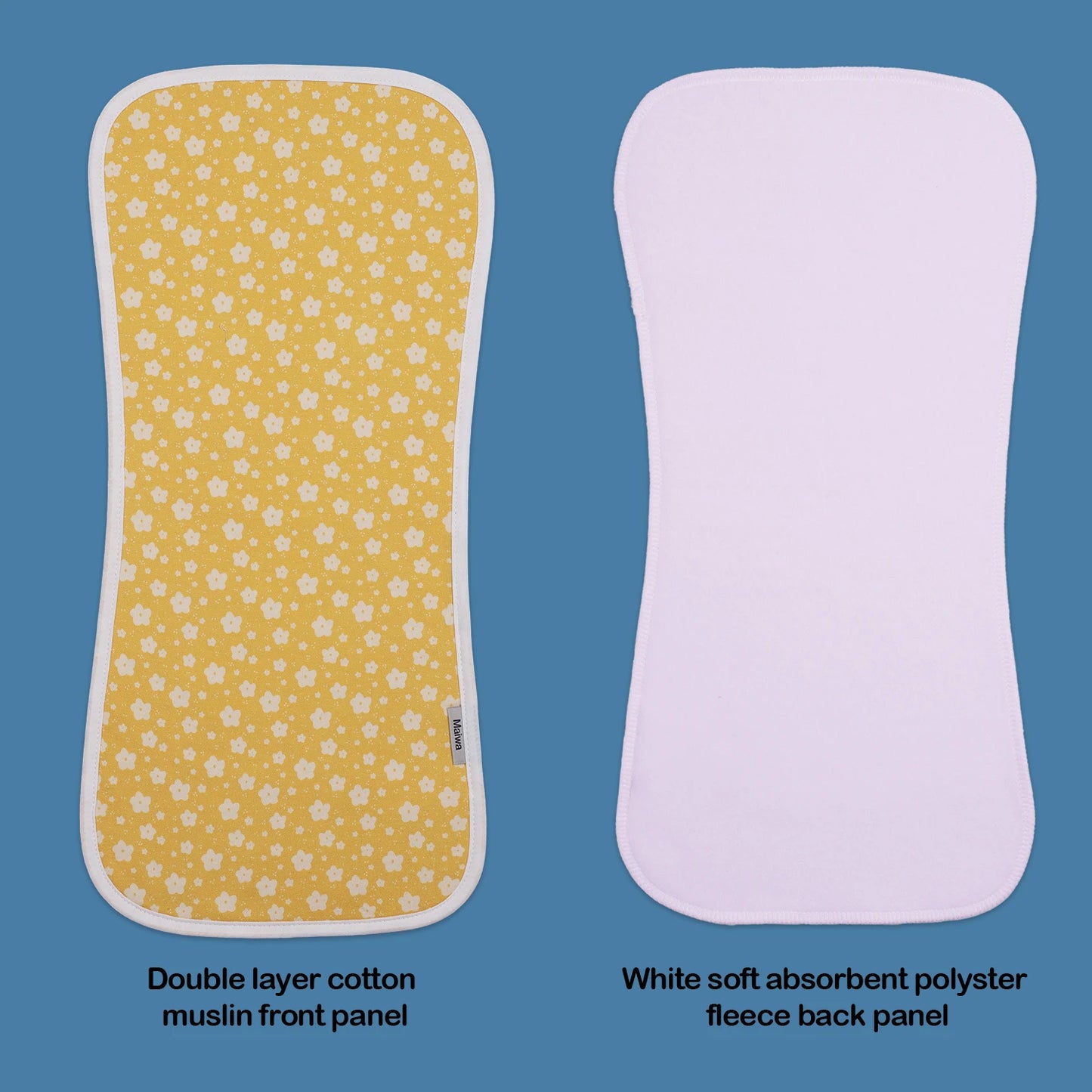 Muslin Baby Burp Cloths 5 Pack Newborns 100 Percent Cotton