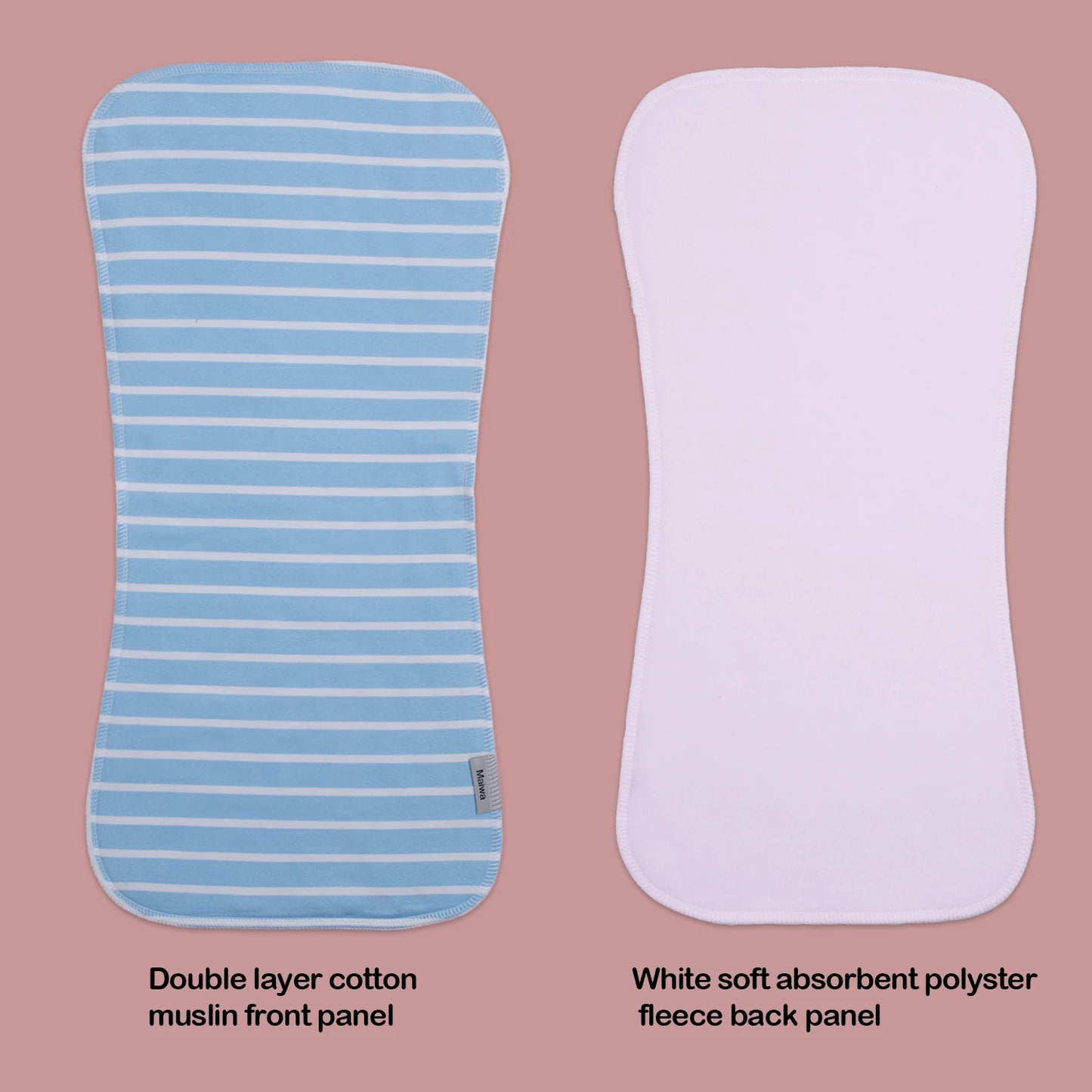 Five Pack Baby Burp Cloths Set Soft Absorbent Cotton Bibs