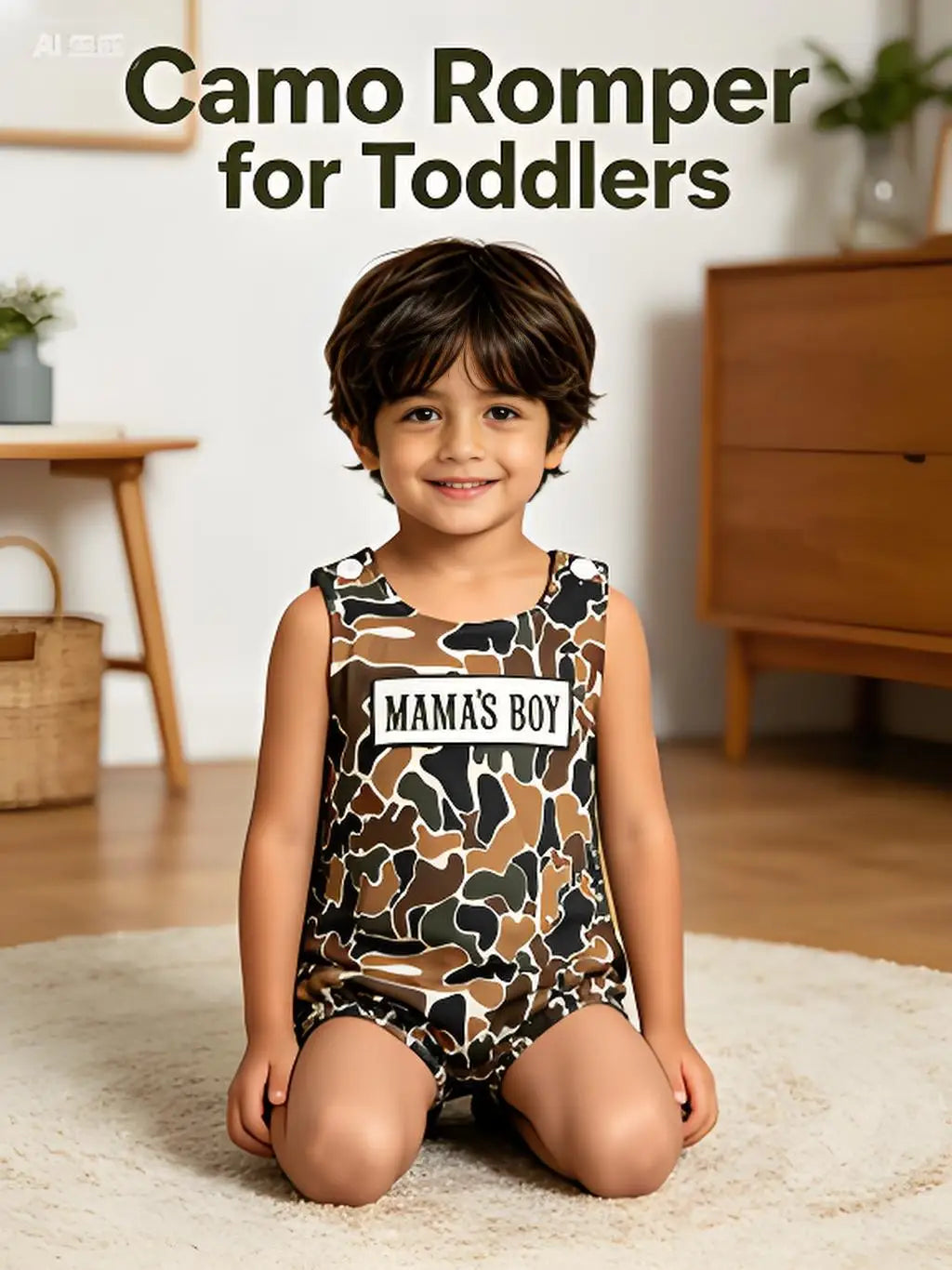 Mama's Boy Camouflage Baby Romper Soft Fabric Infant Outfit