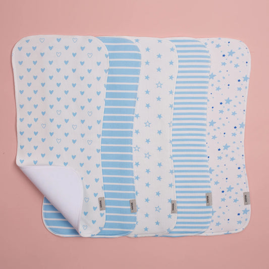 Five Pack Baby Burp Cloths Set Soft Absorbent Cotton Bibs