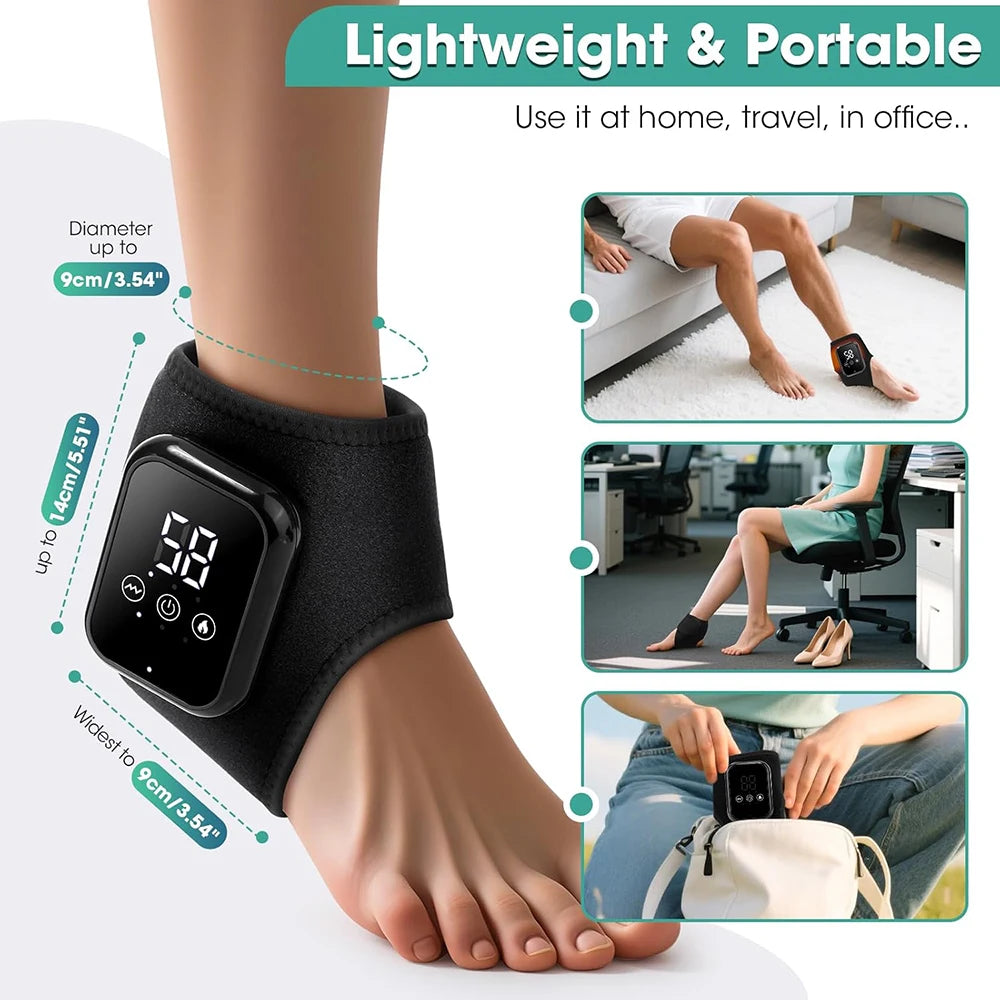 Usb Rechargeable Heated Ankle Brace With 3 Heating Levels And Vibration