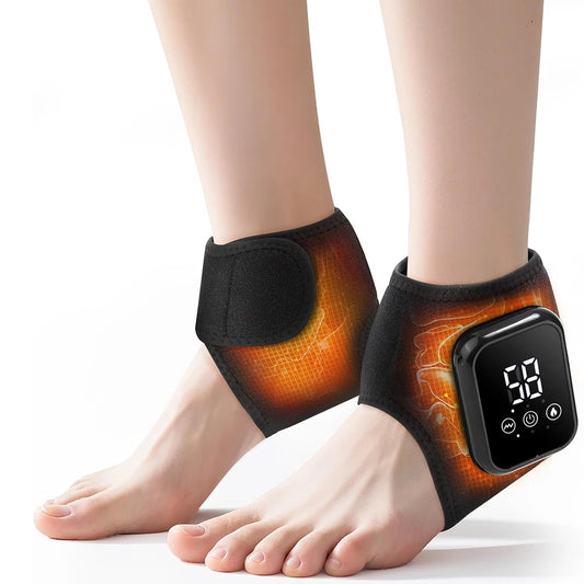 Usb Rechargeable Heated Ankle Brace With 3 Heating Levels And Vibration