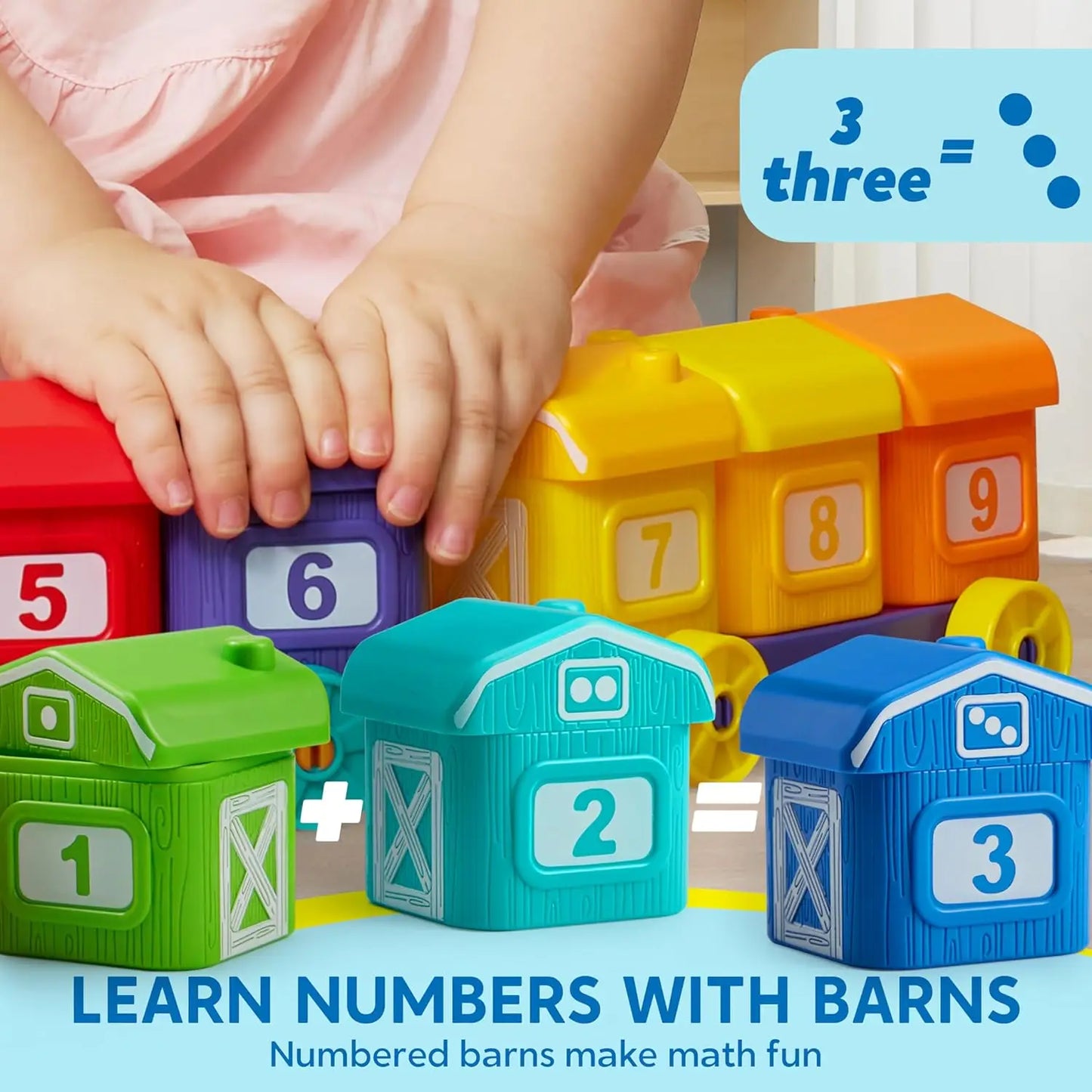 Joyfy Learning Farm Train Counting Sorting Montessori Toy Set
