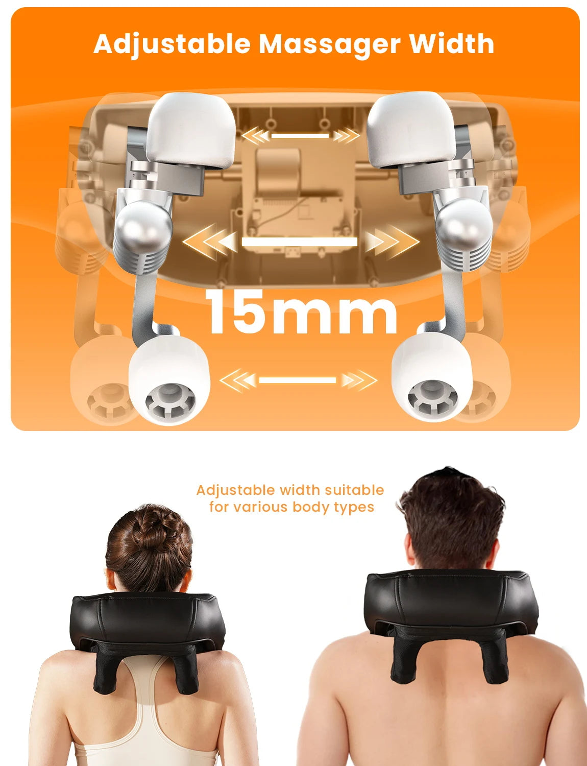 MASGREE Cordless Neck And Back Massager With Heat And Shiatsu