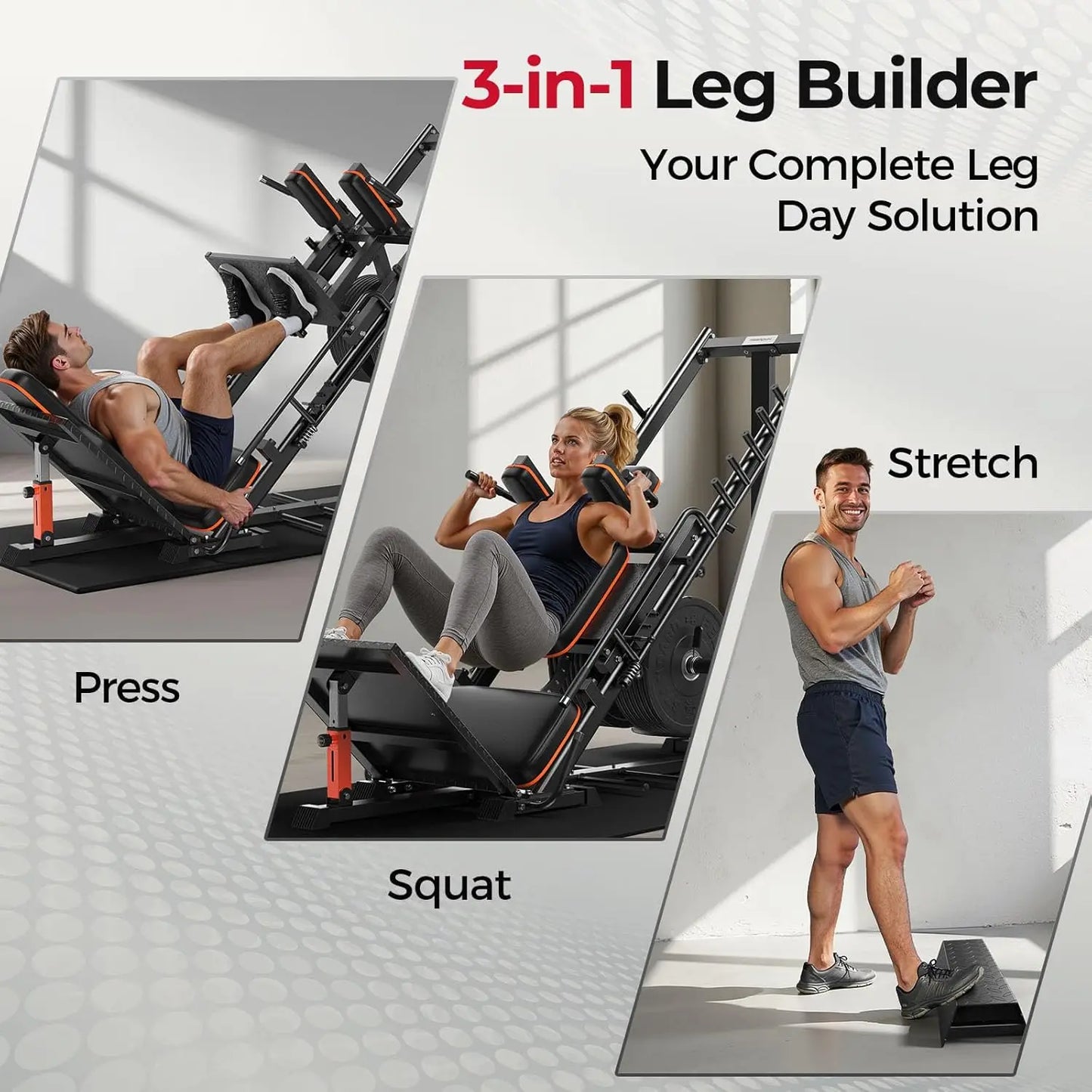FED Fitness FEIERDUN 3-In-1 Leg Press Hack Squat Machine