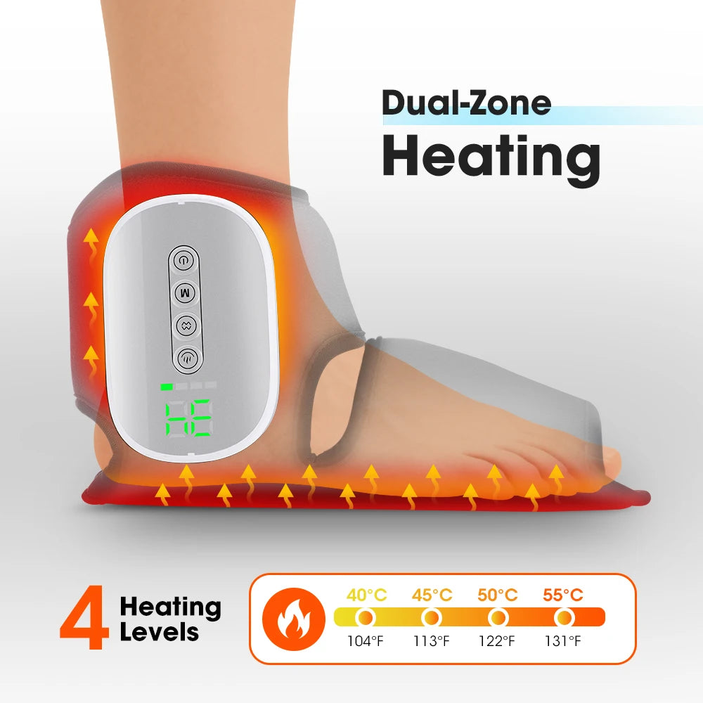 Hailicare Heated Ankle Foot Massager With Air Compression