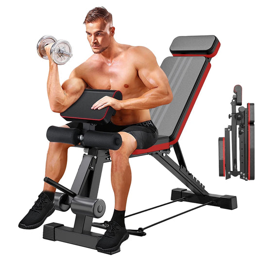 Adjustable Weight Bench With Seven Levels Foldable For Full-Body Strength