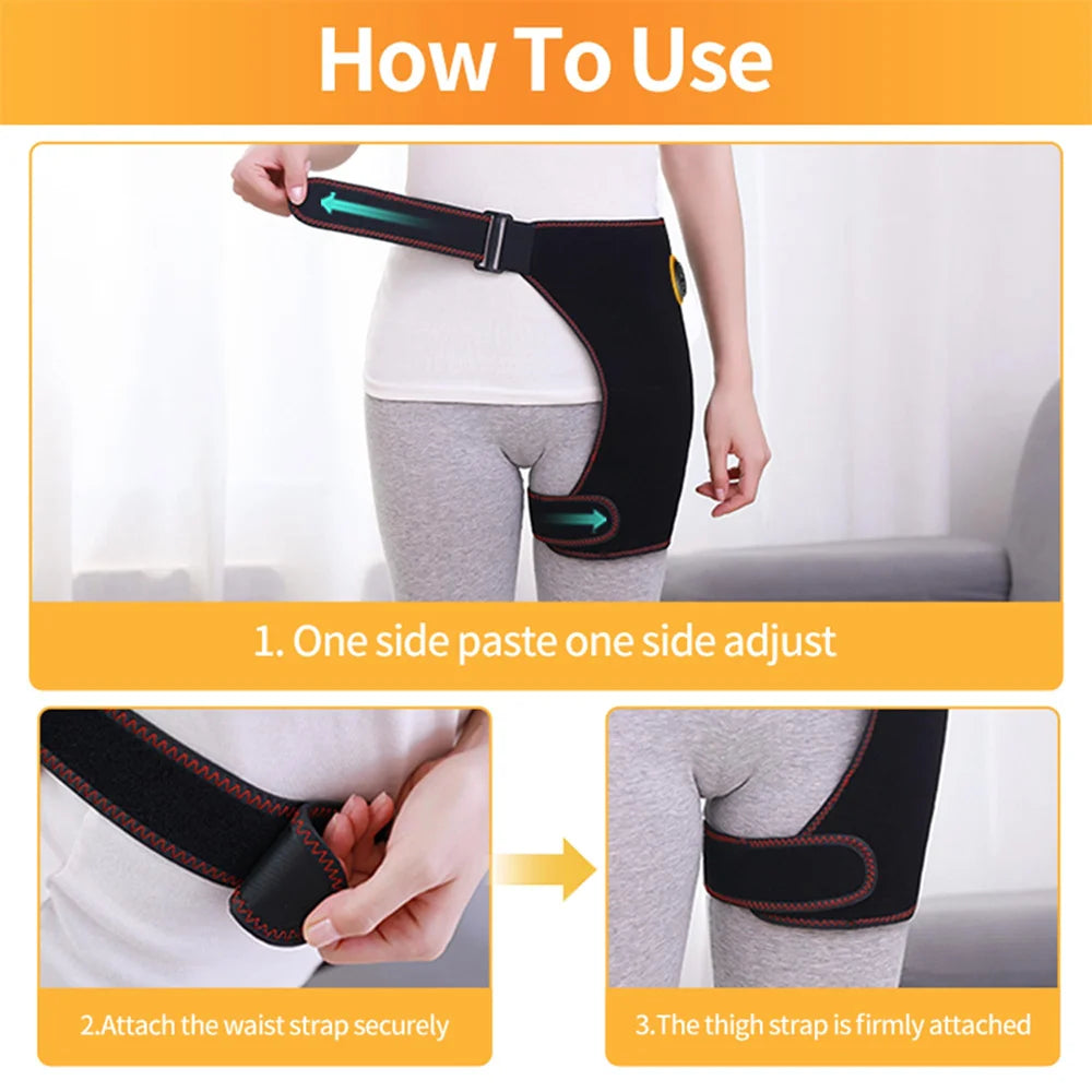 Heated Hip Brace USB Electric With 3 Massager Vibrations