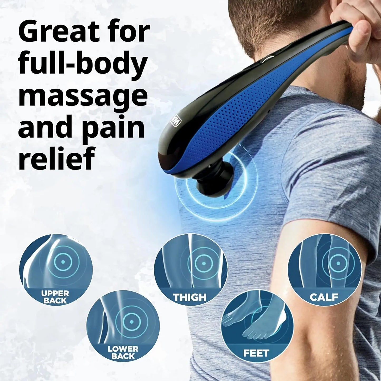 Cordless Deep Tissue Massager For Muscle Relief With Adjustable Speed
