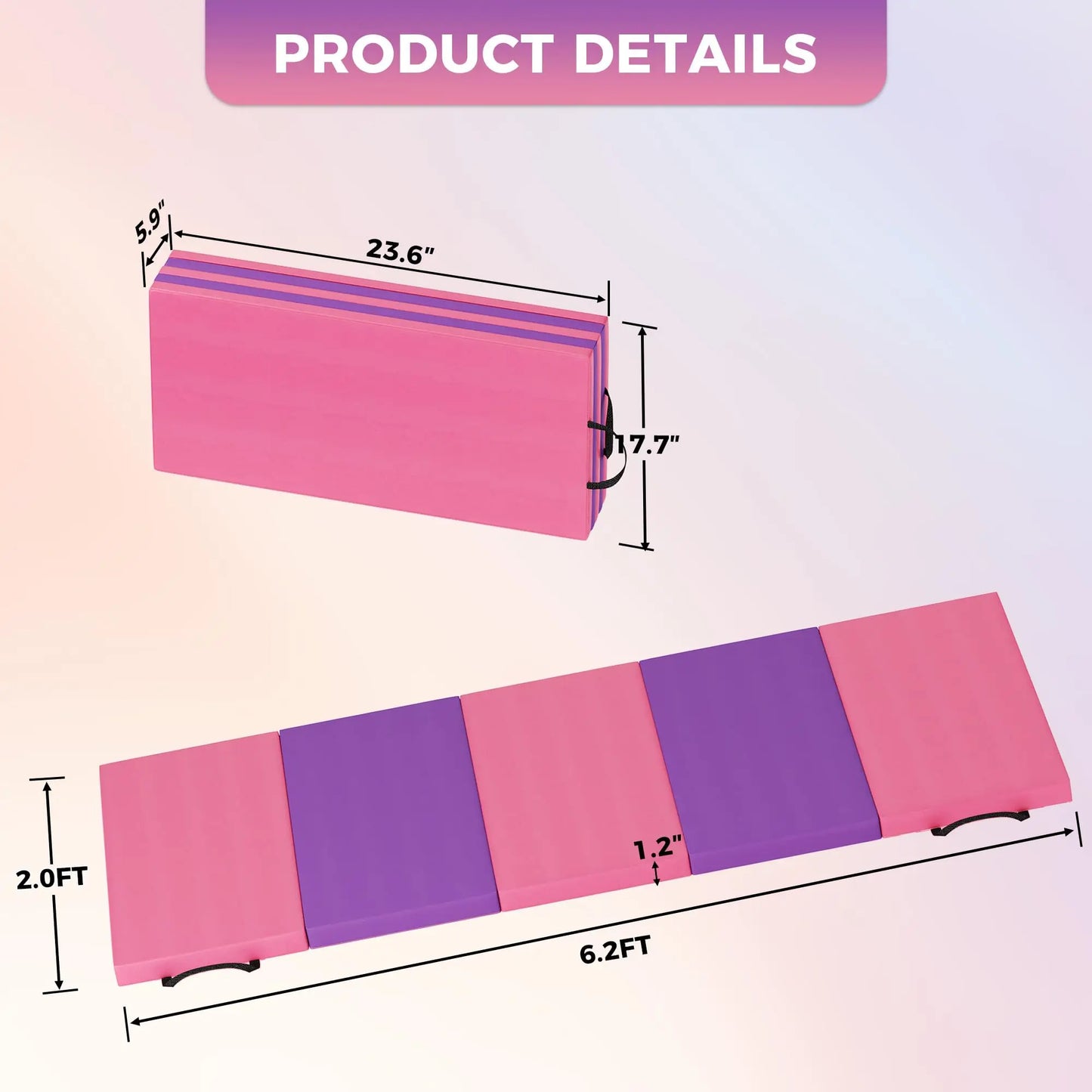 HiMISS Gymnastics Mat 4-5 Fold Tumbling Mat For Home Yoga