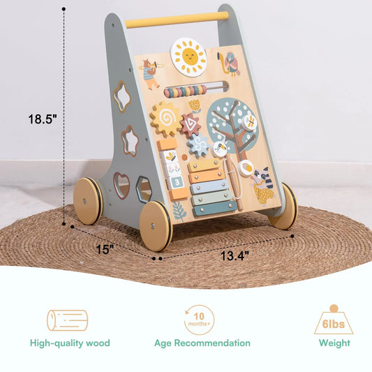 Robud Wooden Baby Walker With Wheels Montessori Push Toys