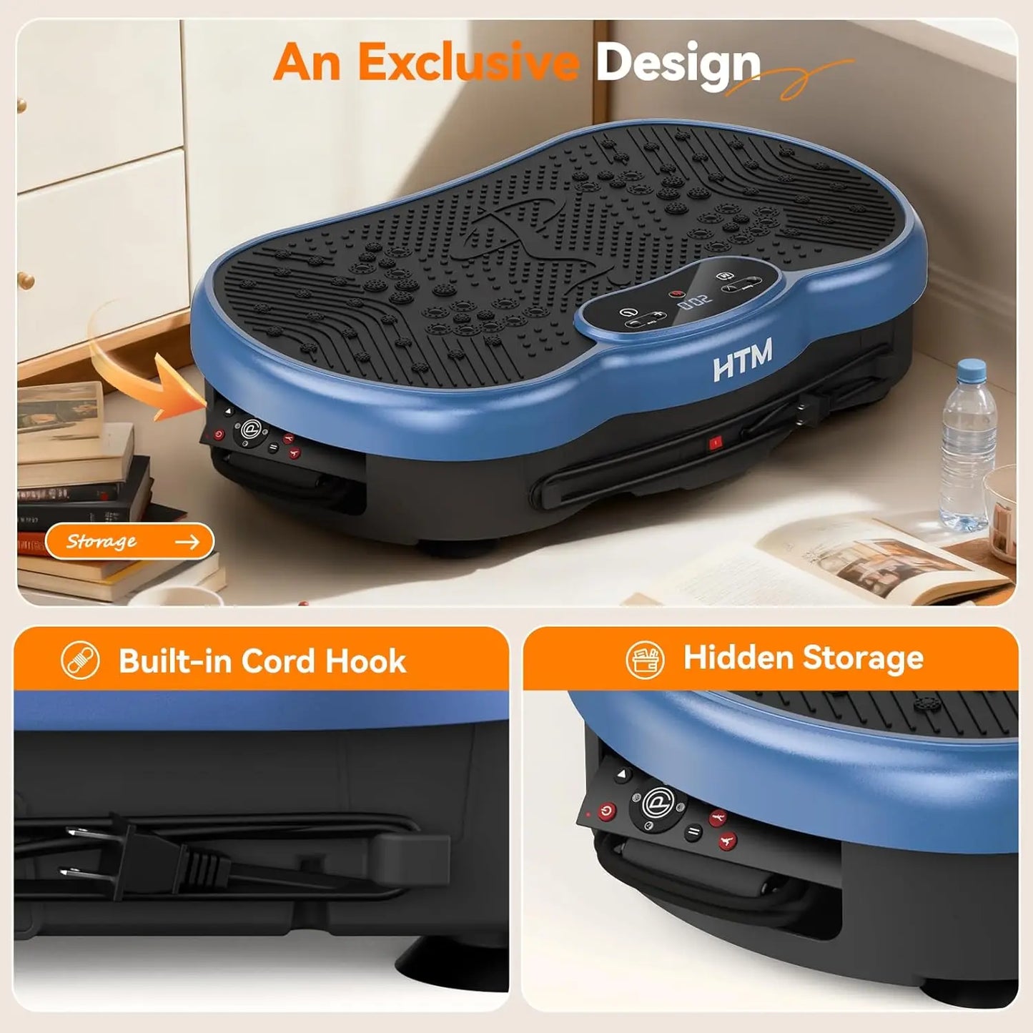 Fitness Vibration Plate Exercise Machine Calorie Tracking 120 Speed Levels