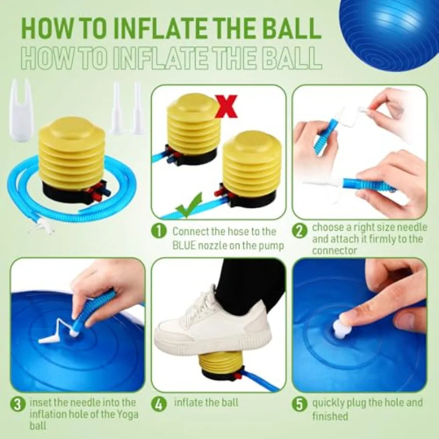 YAO HUI HUANG Yoga Exercise Ball Set Anti Burst Pilates