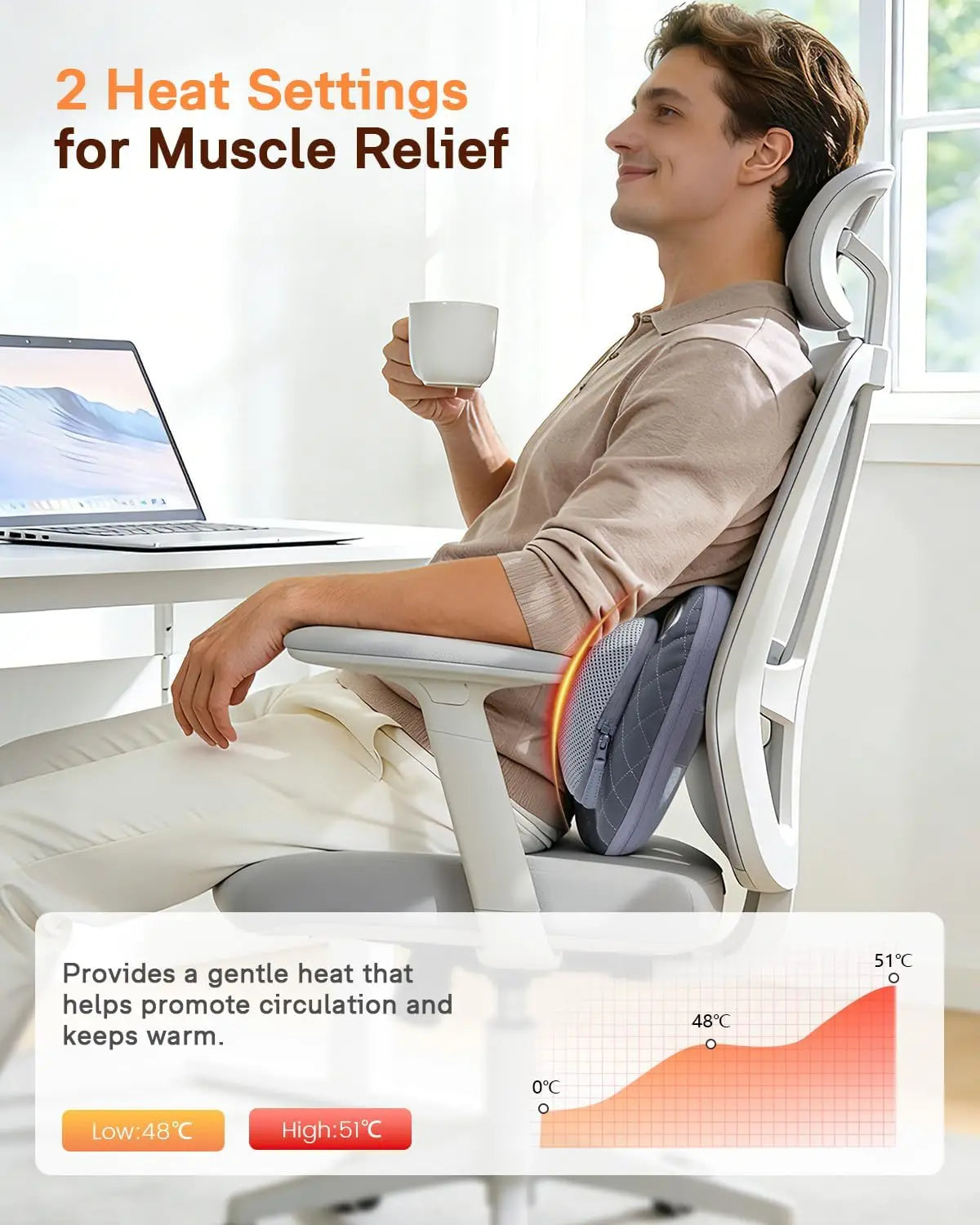 Rechargeable Cordless Shiatsu Massager With Heat For Neck And Back