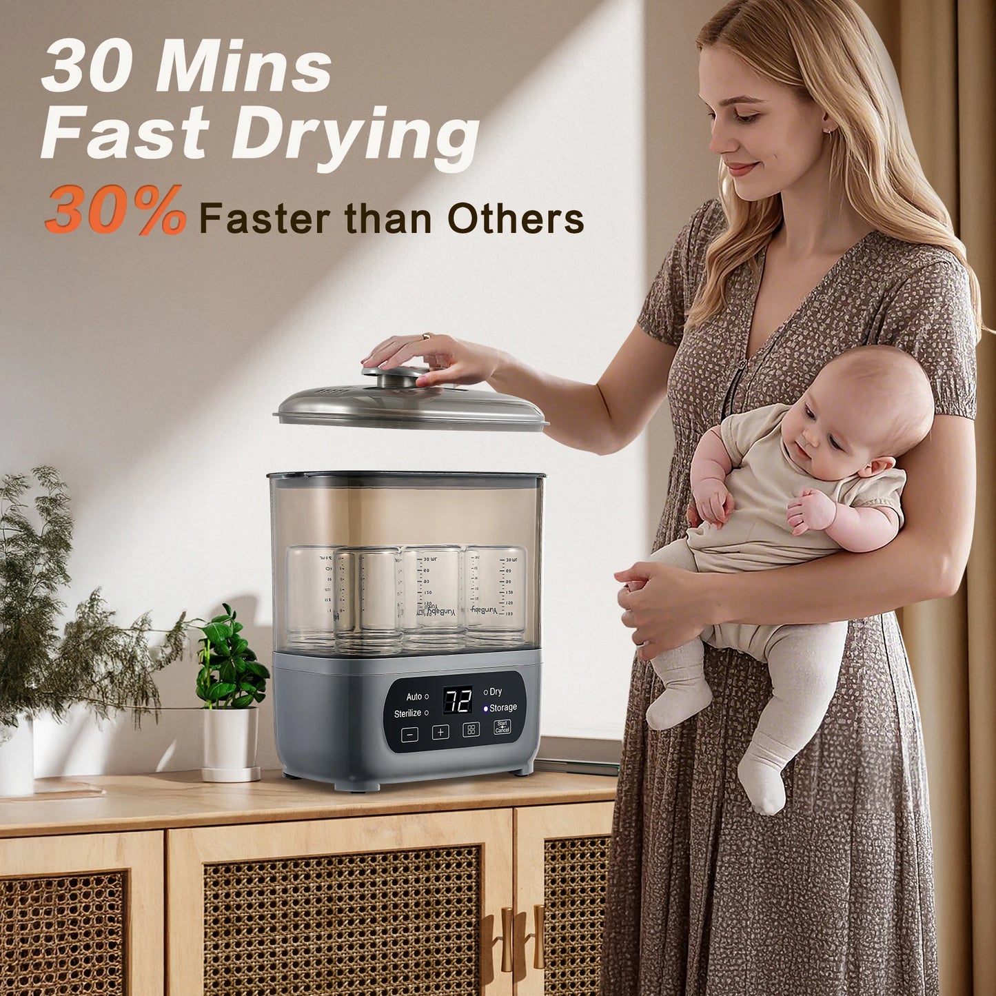 4-in-1 Baby Bottle Sterilizer And Dryer With 72-Hour Storage