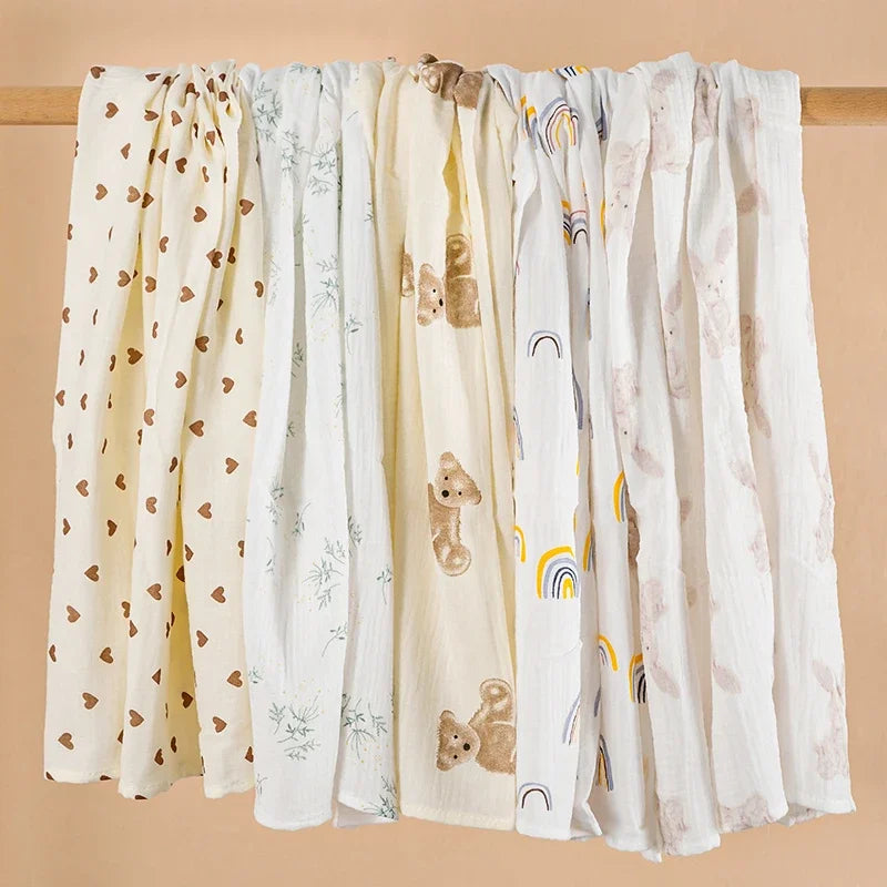 OIMG Baby Receive Blanket Cotton Muslin Swaddle For Newborn