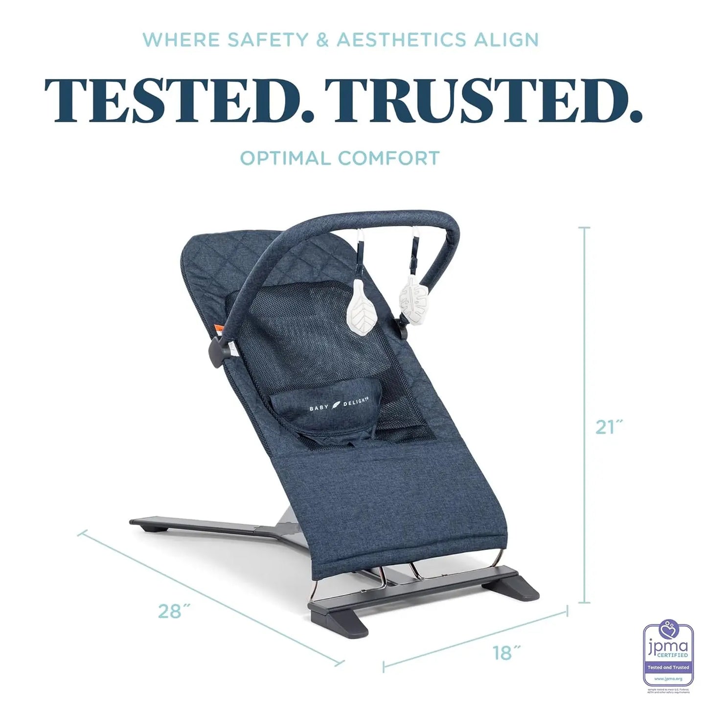 Portable Infant Bouncer With 3 Recline Positions And Carry Bag