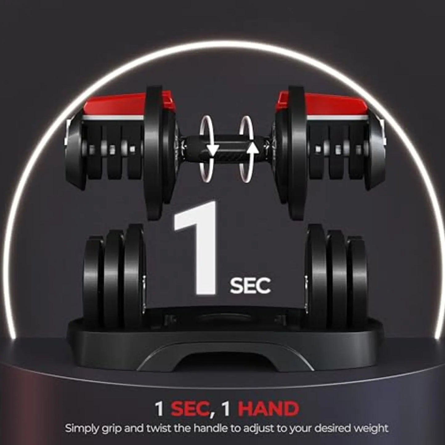 Adjustable Dumbbell Set With Anti Slip Handle For Home Gym