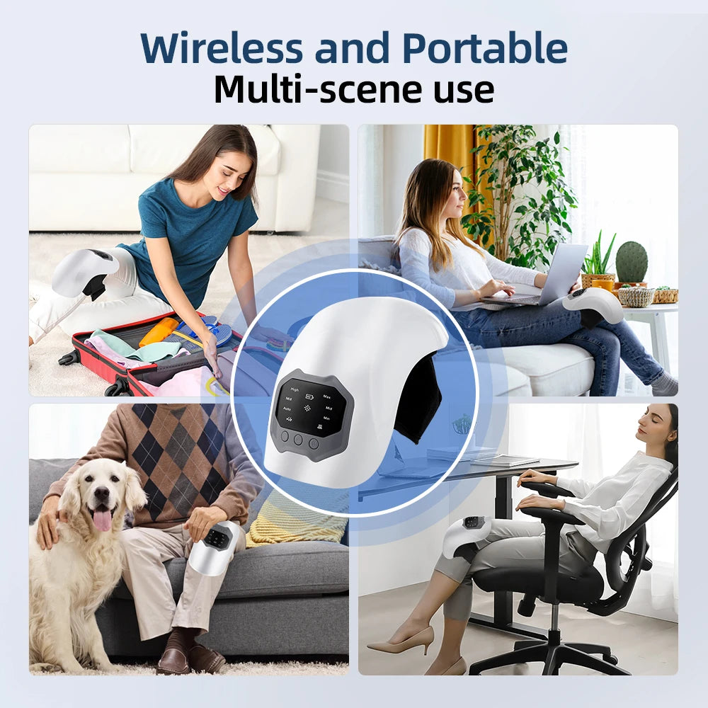 Hailicare Wireless Electric Knee Massager With Infrared Heating And Vibration