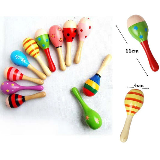 Colorful Wooden Baby Rattles Educational Toys Set for Newborns