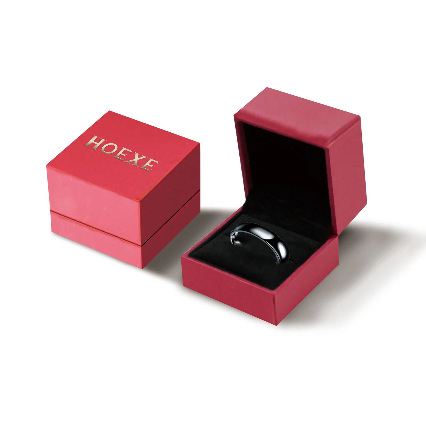 Hoexe Obsidian Ring – Stainless Steel Ring for Men and Women; Smooth, Stylish, Minimalist Premium Hand Accessory