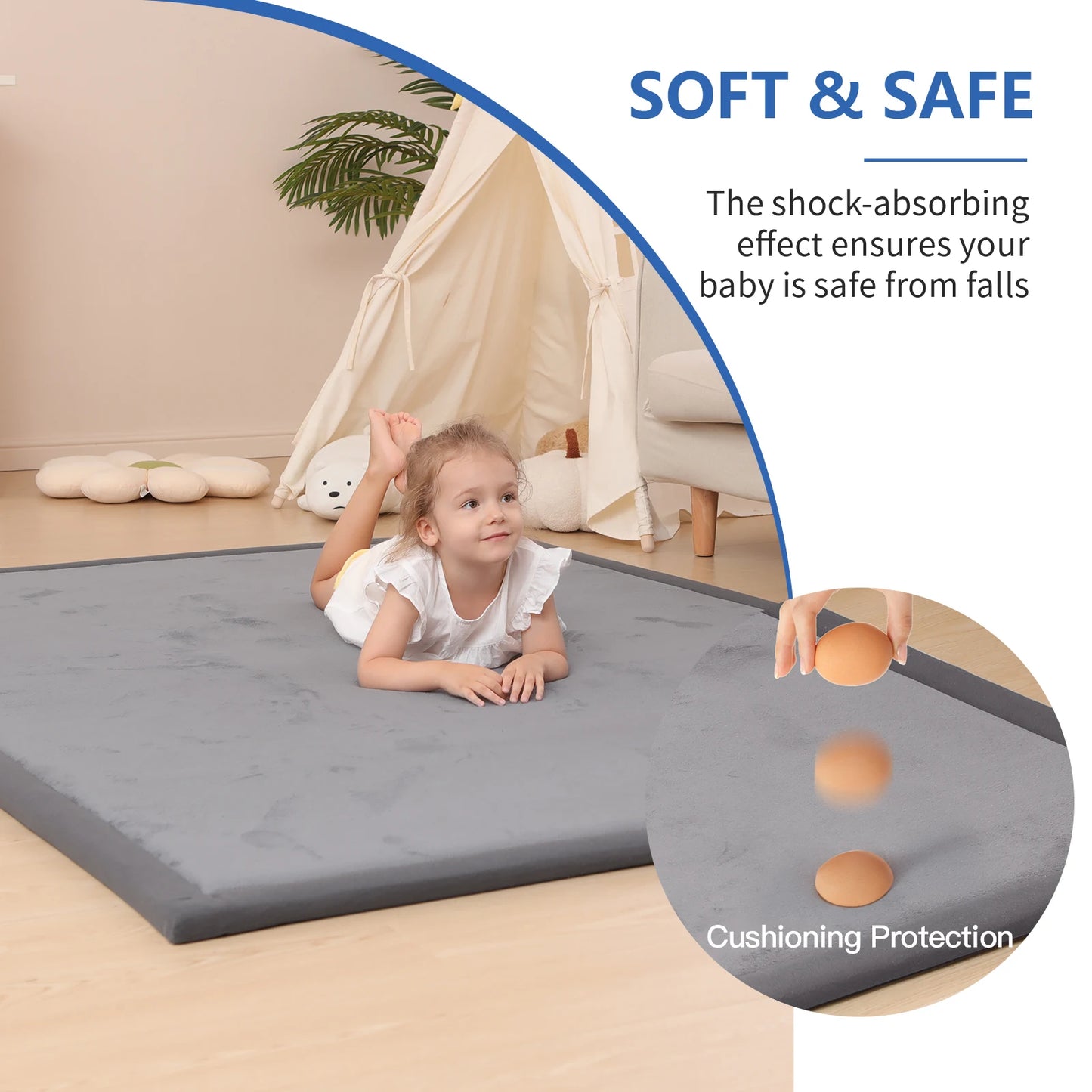 Huloo Sleep Baby Crawling Play Mat Non Slip Thick Foam