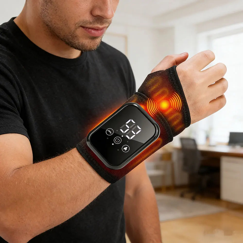 Hailicare Rechargeable Electric Heating Wrist Guard With Vibration Massage