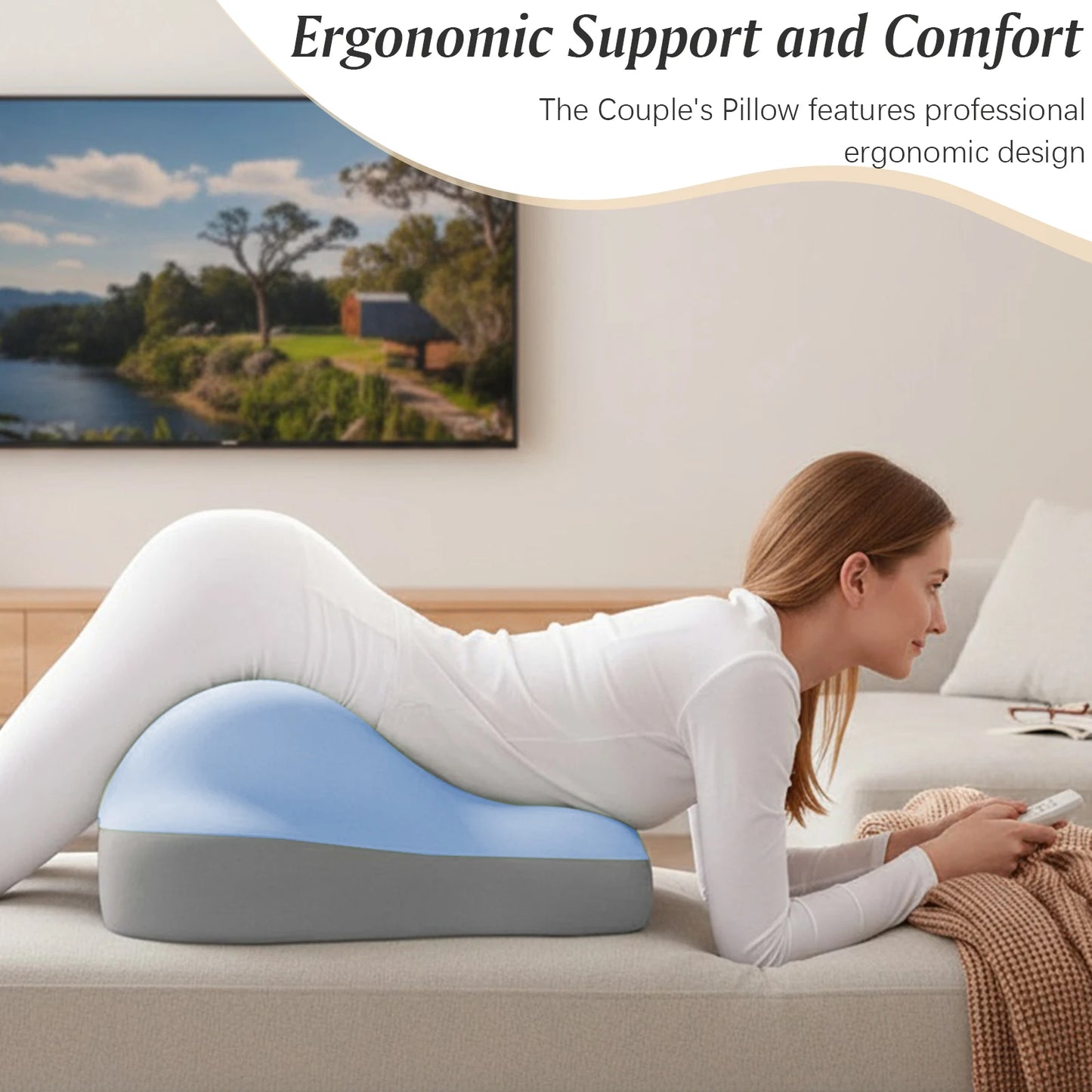 Memory Foam Ergonomic Bed Pillow Support Wedge For Pain Relief