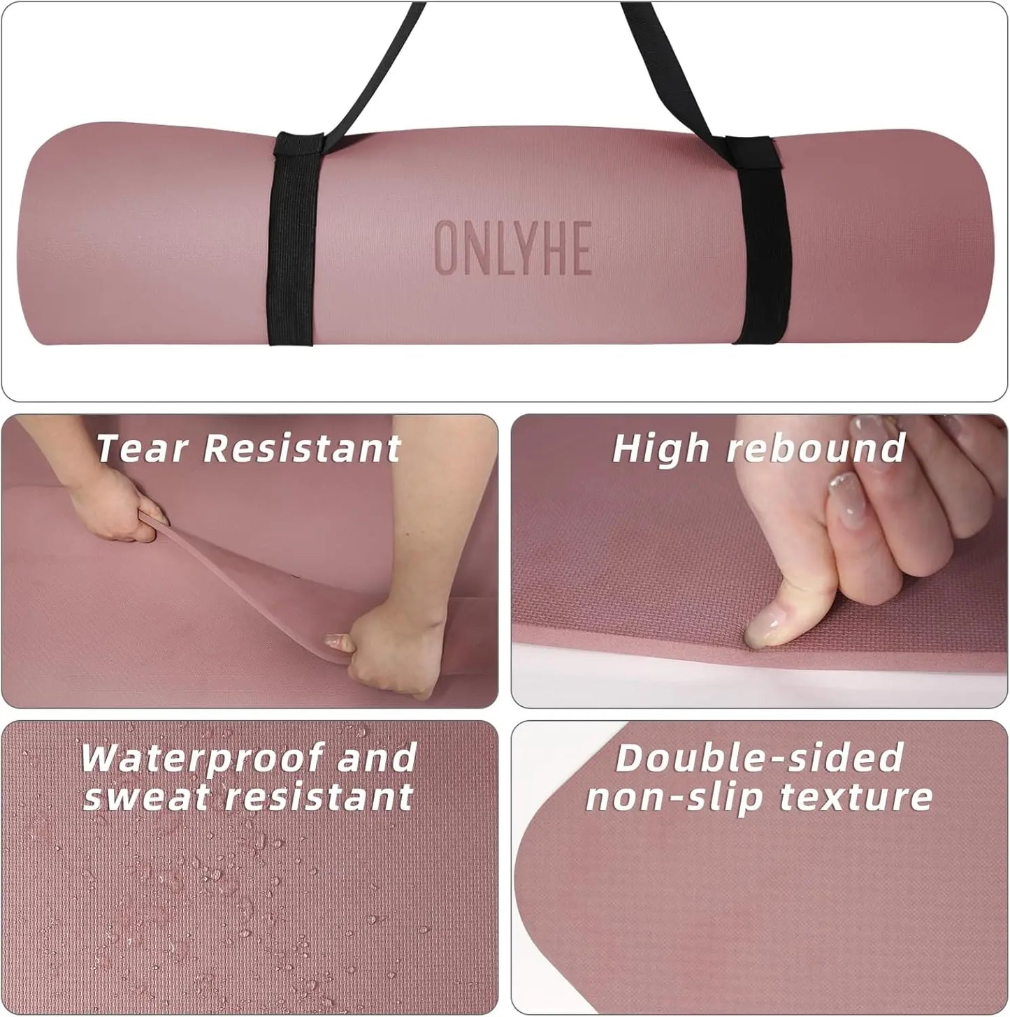 Extra Thick Yoga Mat TPE Anti-Slip Lightweight