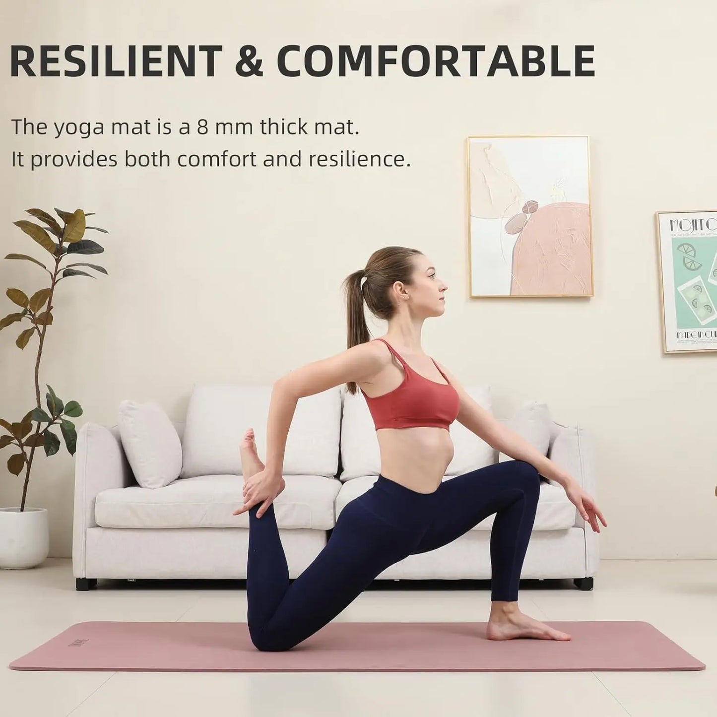 Extra Thick Yoga Mat TPE Anti-Slip Lightweight