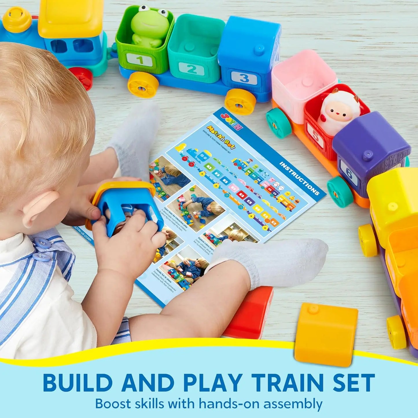 Joyfy Learning Farm Train Counting Sorting Montessori Toy Set