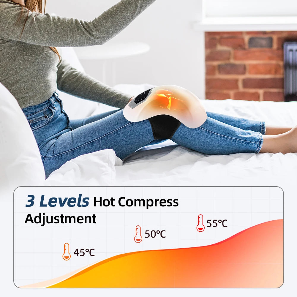 Hailicare Wireless Electric Knee Massager With Infrared Heating And Vibration