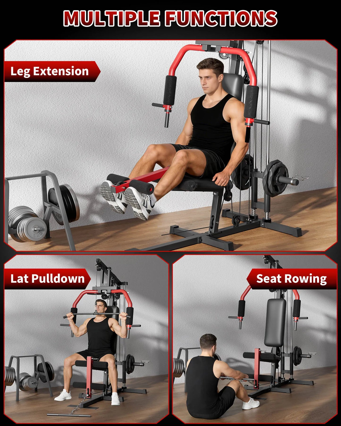HiMISS Five In One Home Gym Machine With Lat Pulldown