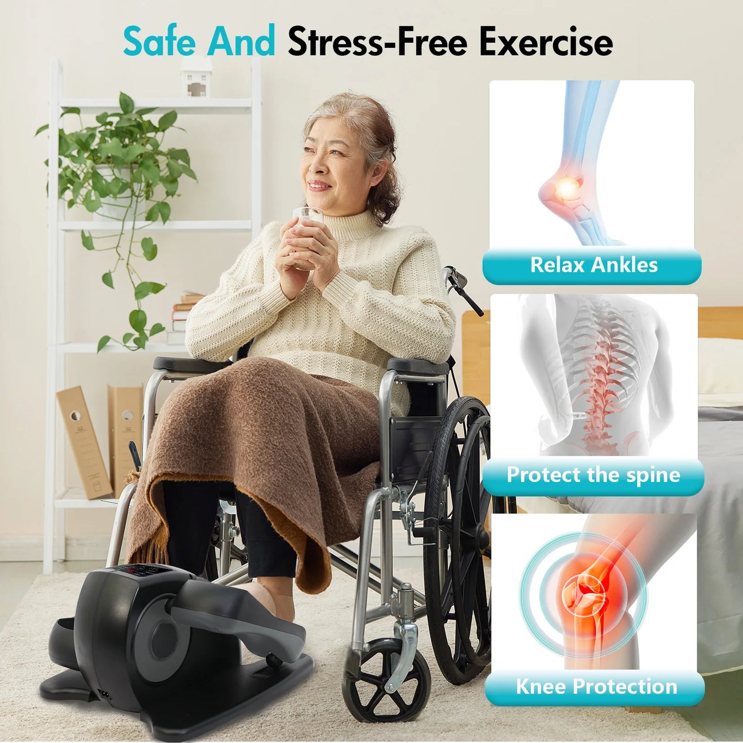 NONE Under Desk Elliptical Pedal Exerciser With Remote Control