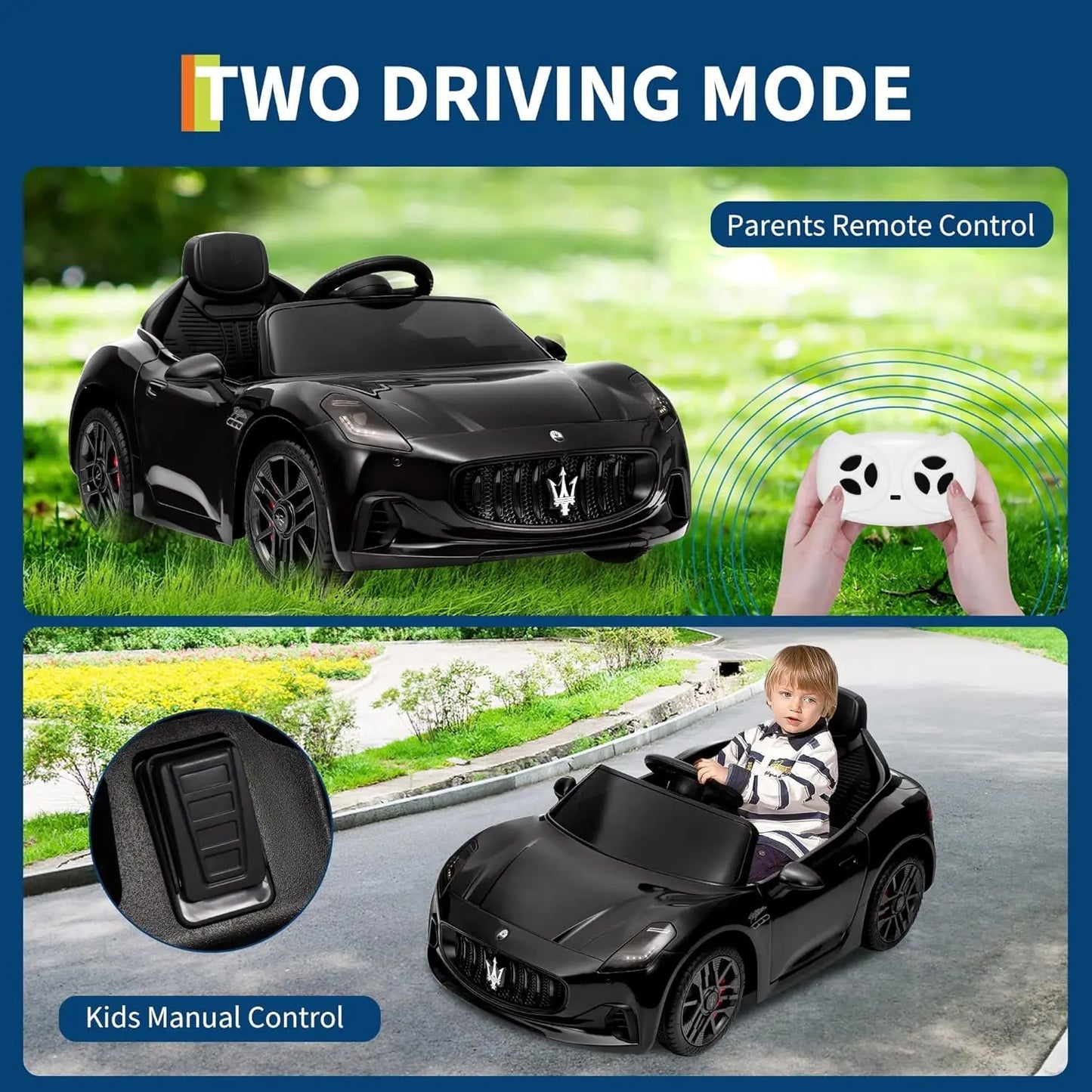 HiMISS 12V Ride On Car For Kids With Remote Control