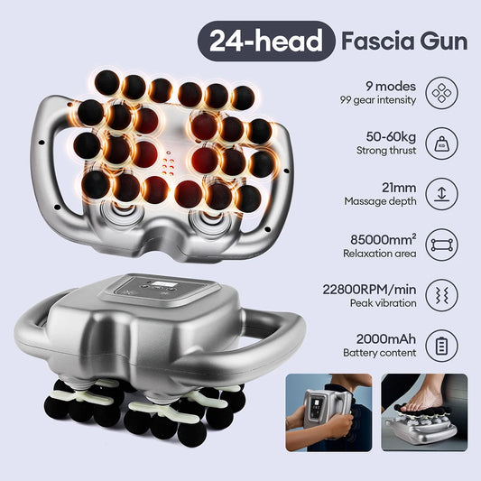 Foreverlily 24-Head Massage Gun With 9 Modes For Full Body Relaxation