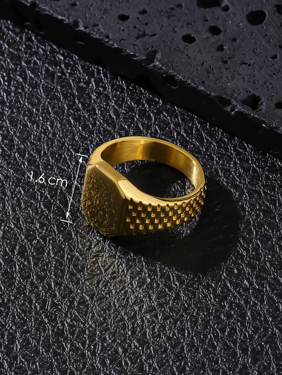 1pc Men's Octagon Smooth Classic Gift Ring