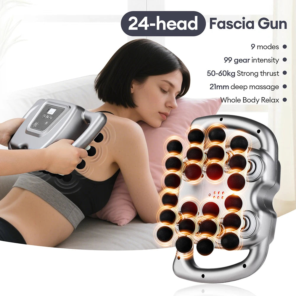 Foreverlily 24 Head Fascia Gun With High Frequency Massage